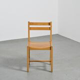 André Sornay, set of six beechwood chairs, France 1960