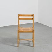 André Sornay, set of six beechwood chairs, France 1960