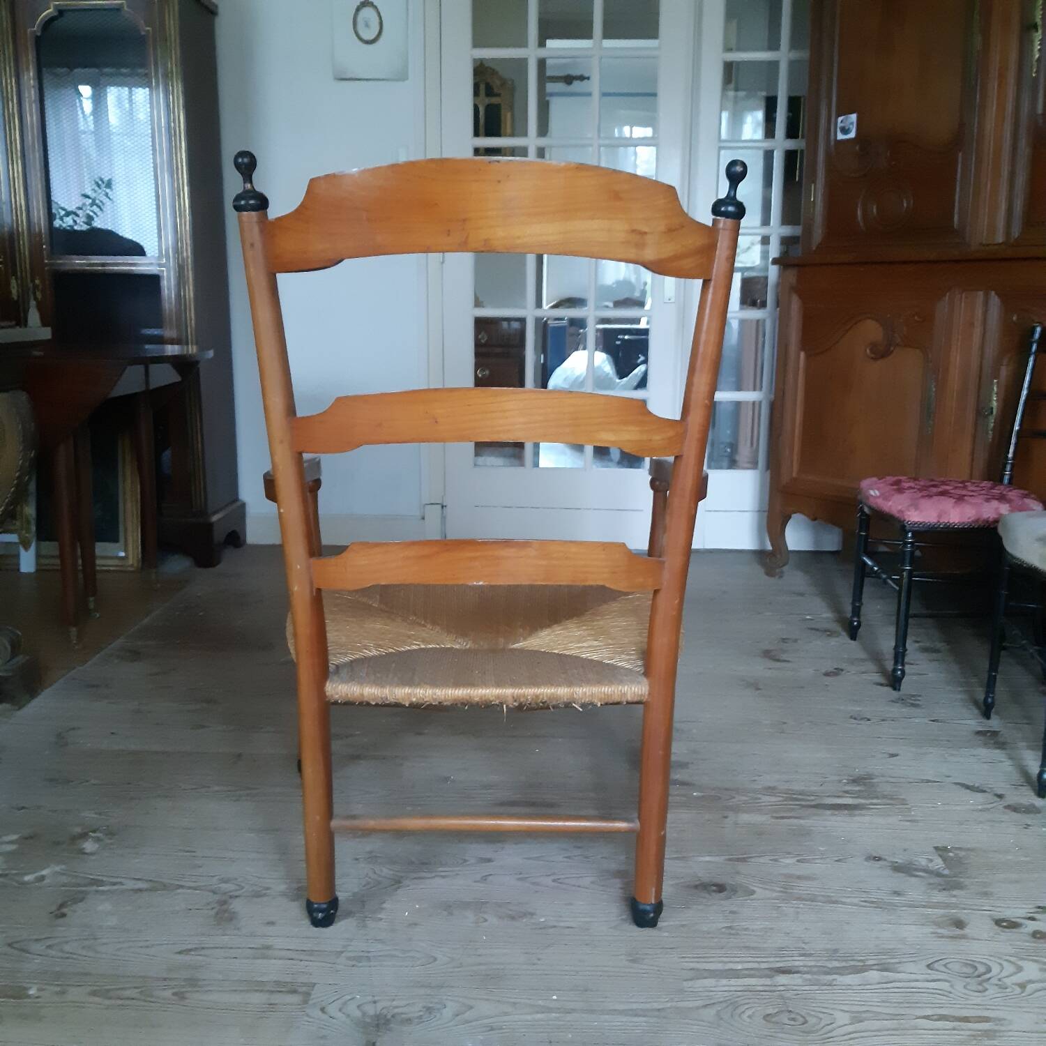 Large straw armchair