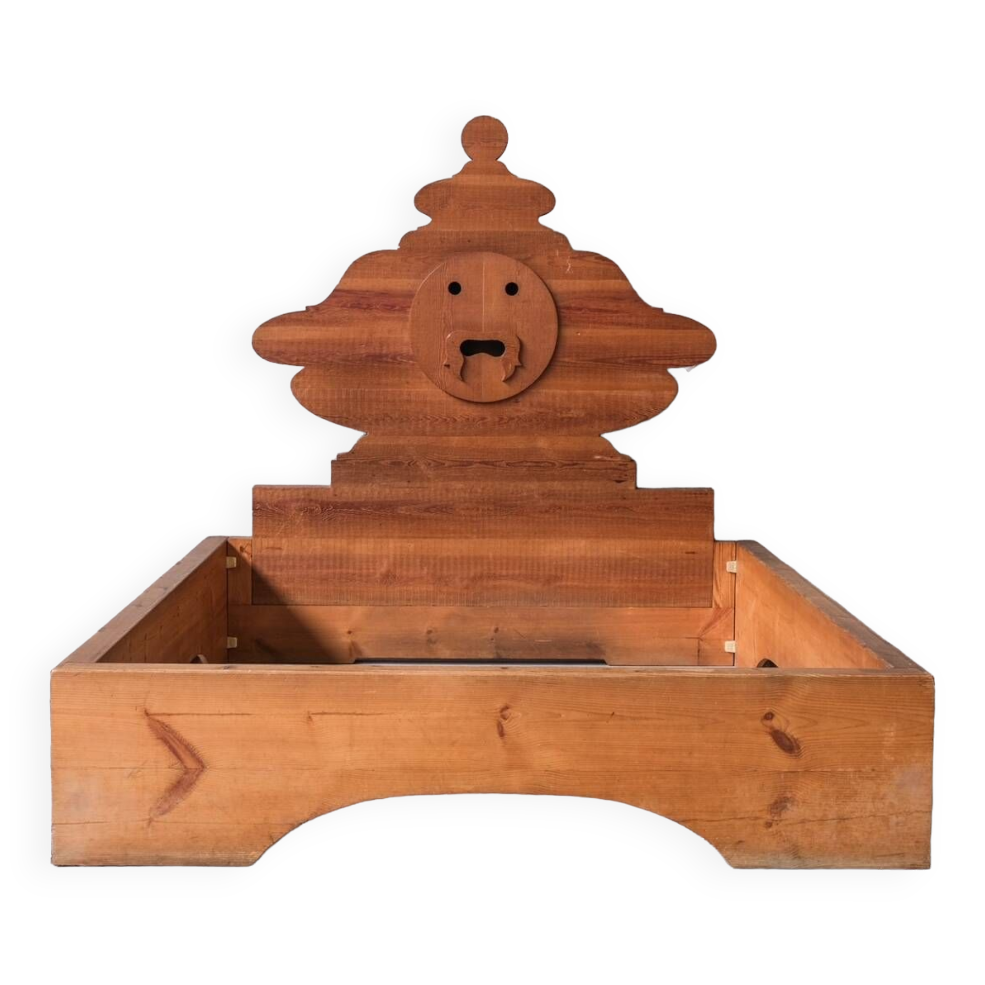 Mario Ceroli Bocca Della Verità Mid-Century Italian Bed for Poltronova