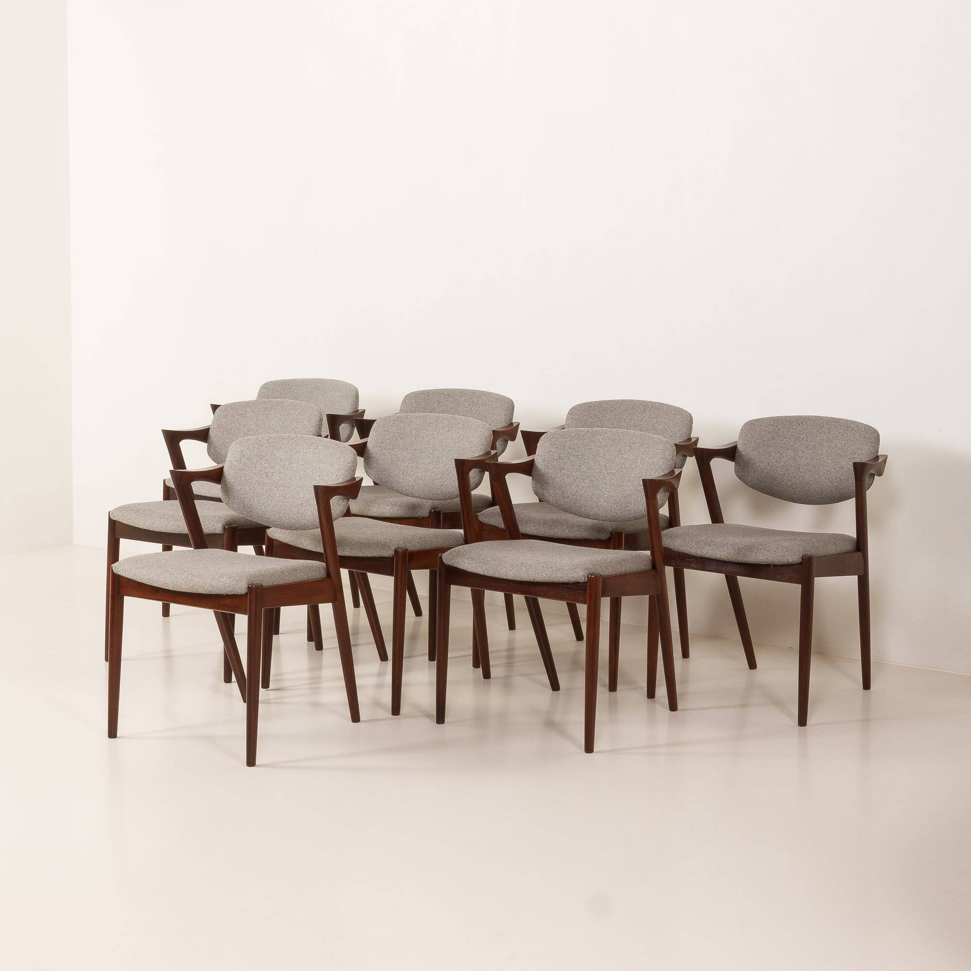 Kai Kristiansen chairs in roswood model 42, set of 8,Denmark 1960s