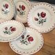 set of 6 plates dessert Badonviller Rose motif