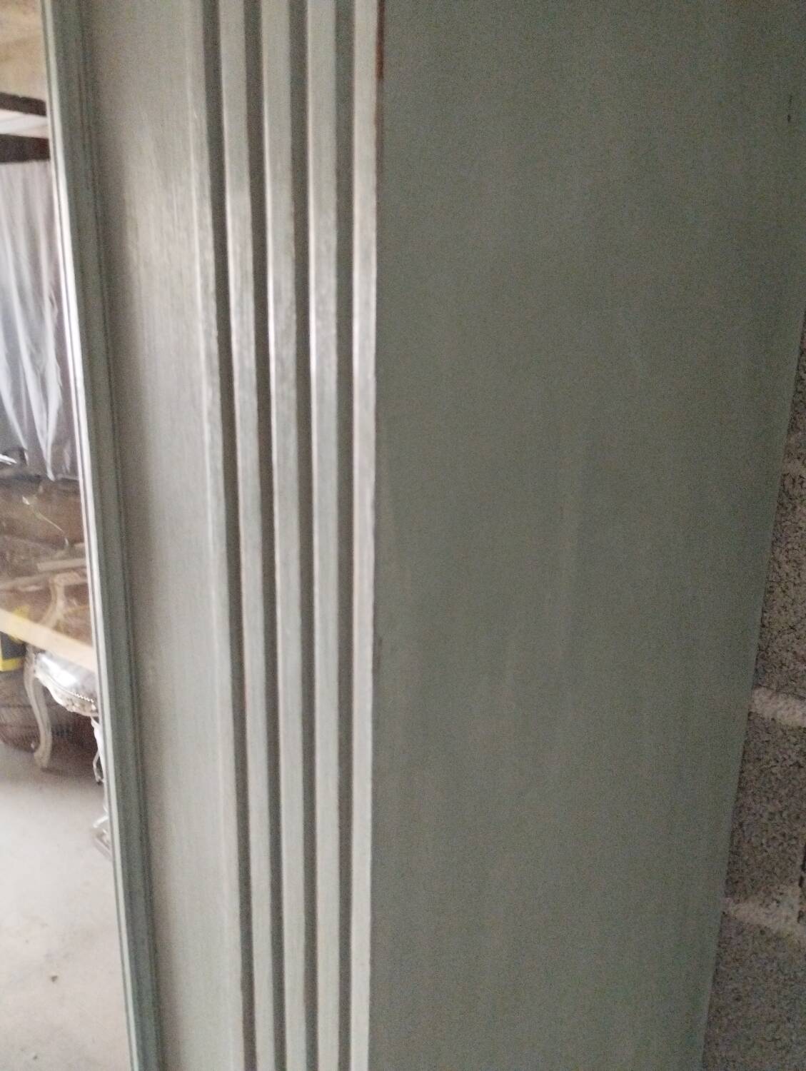 Old 2-door bookcase with chalk paint blue patina