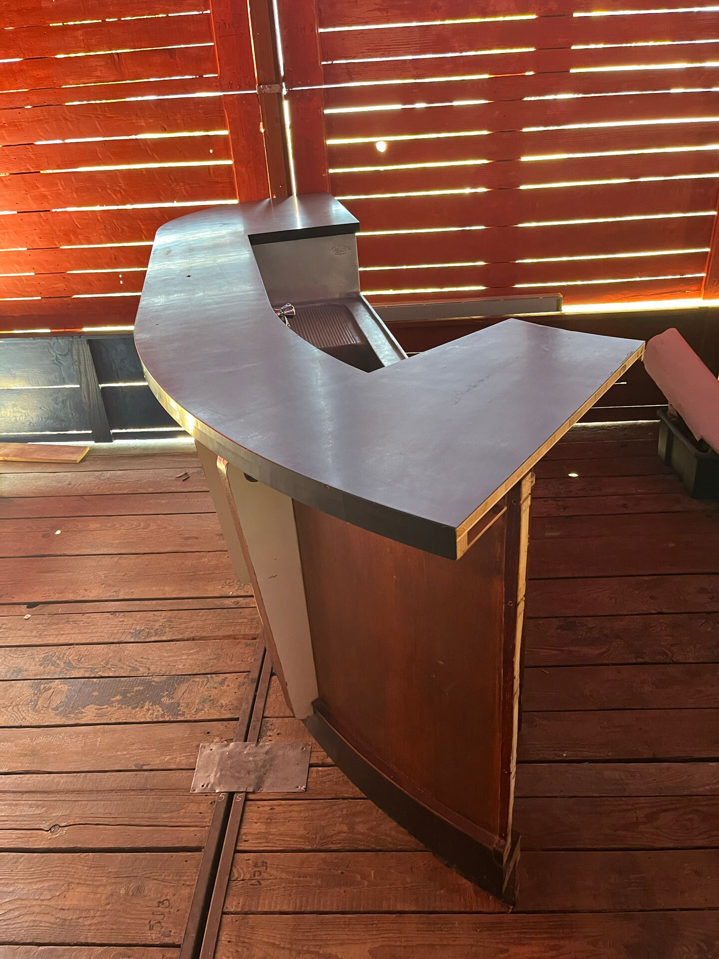 1950s bar in oak and Formica