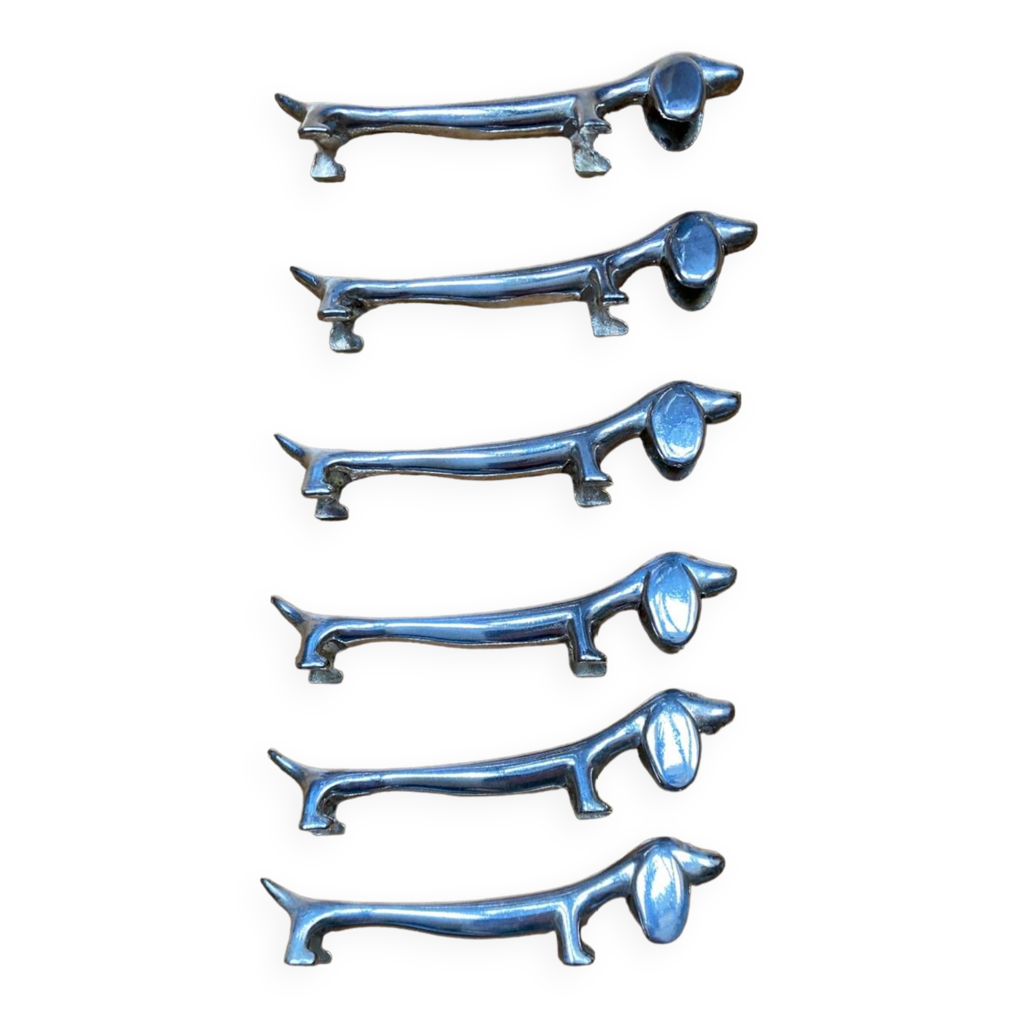 Silver metal dog knife holder