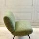 Refurbished vintage Kiss Pelfran armchairs – green bouclé fabric