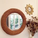 Vintage rattan mirror
