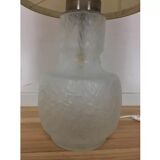Lampe de sol 1970, 2 feux, verre blanc