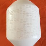 Transparent opaque glass globe with grid patterns
