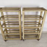 Patinated rolling shelf