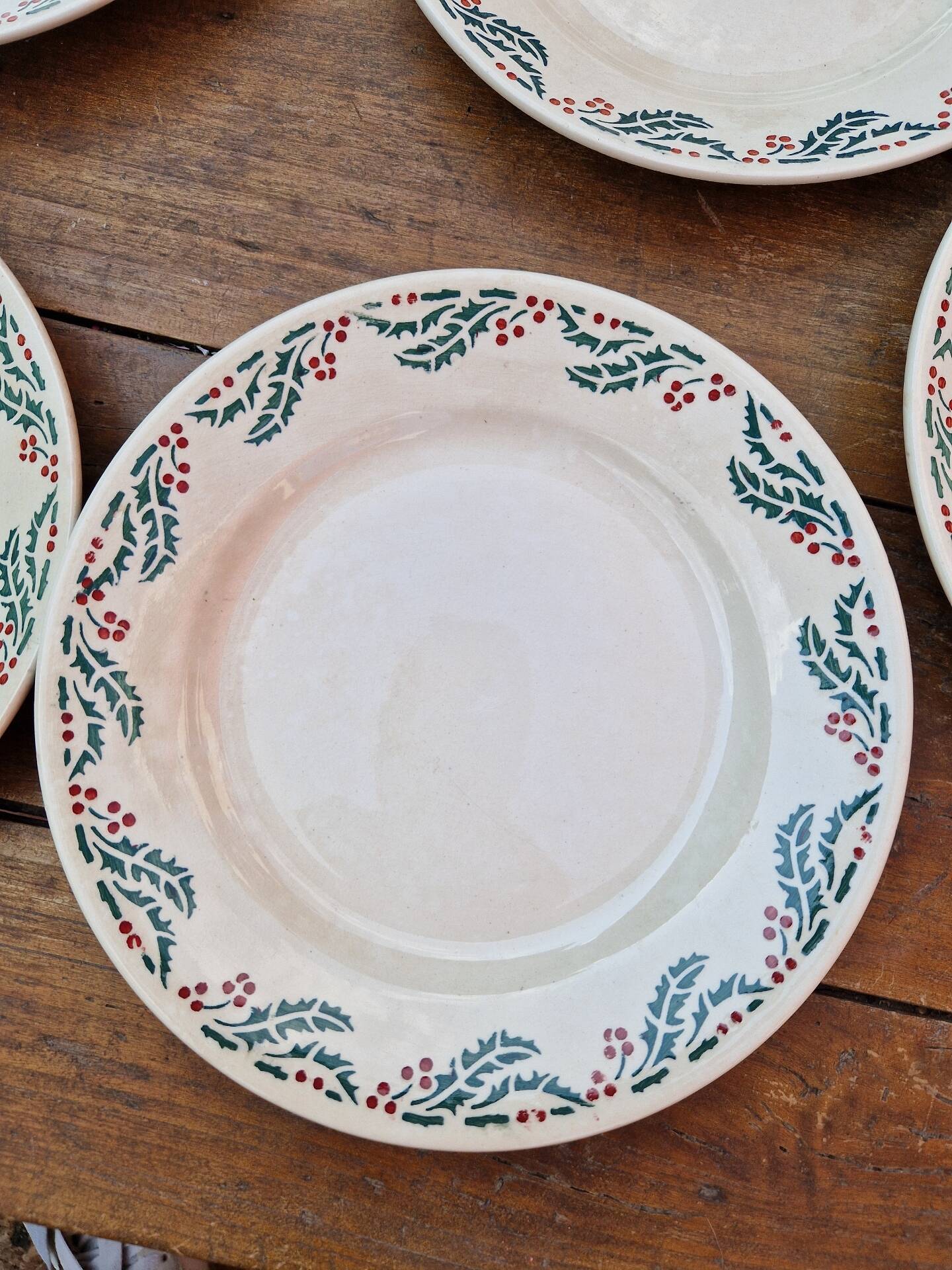 Lot De 7 Assiettes Plates Modèle Houx HB