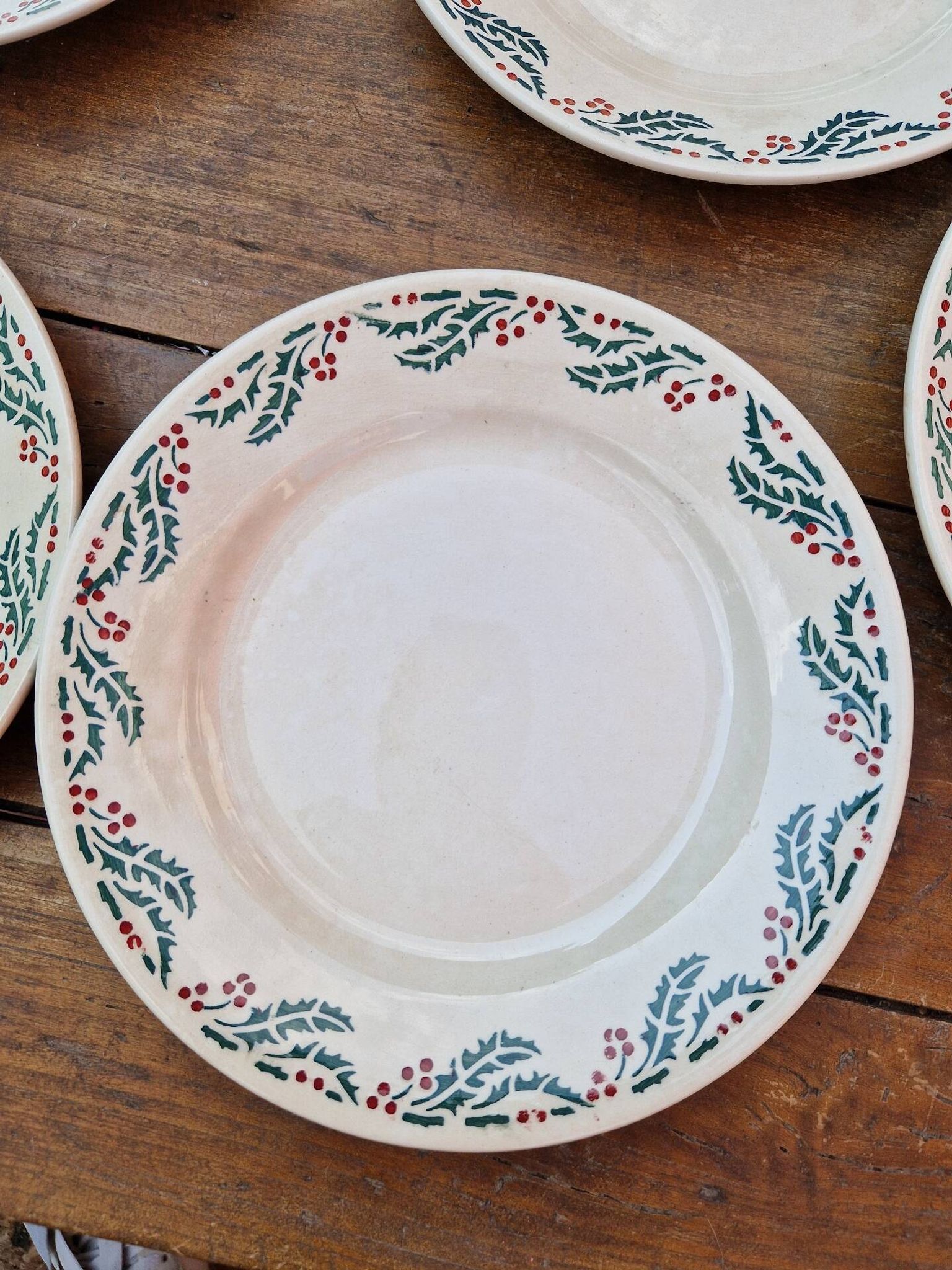 Set of 7 Flat Plates Holly Model HB