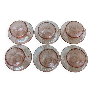 6 Rosaline Arcoroc cups