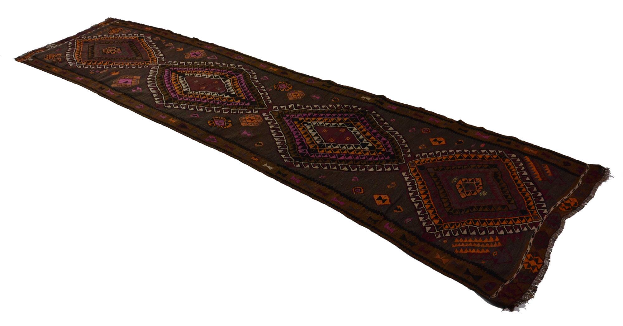 Anatolian handmade kilim rug 435 cm x 115 cm