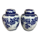 Paire de vases fleurs bleues