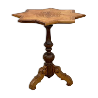 Tripod pedestal table in marquetry