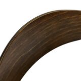 Set of 4 dark brown wooden chairs 70s minimalist design