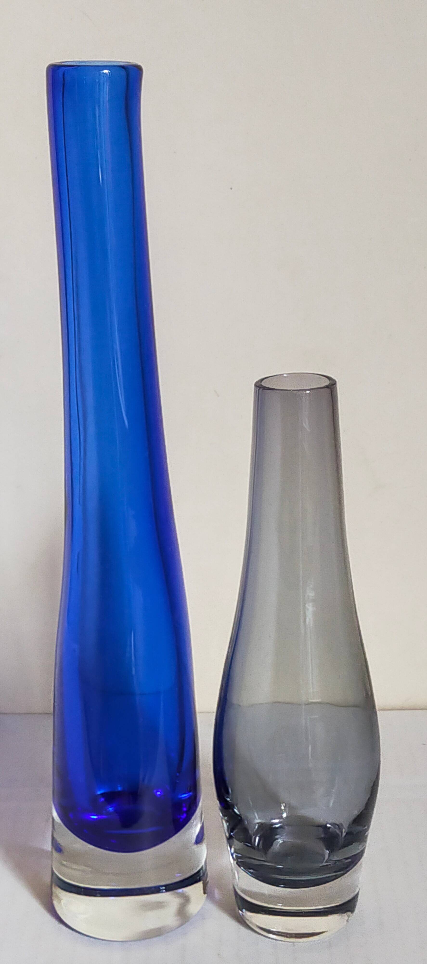 Duo of vintage glassblower soliflores