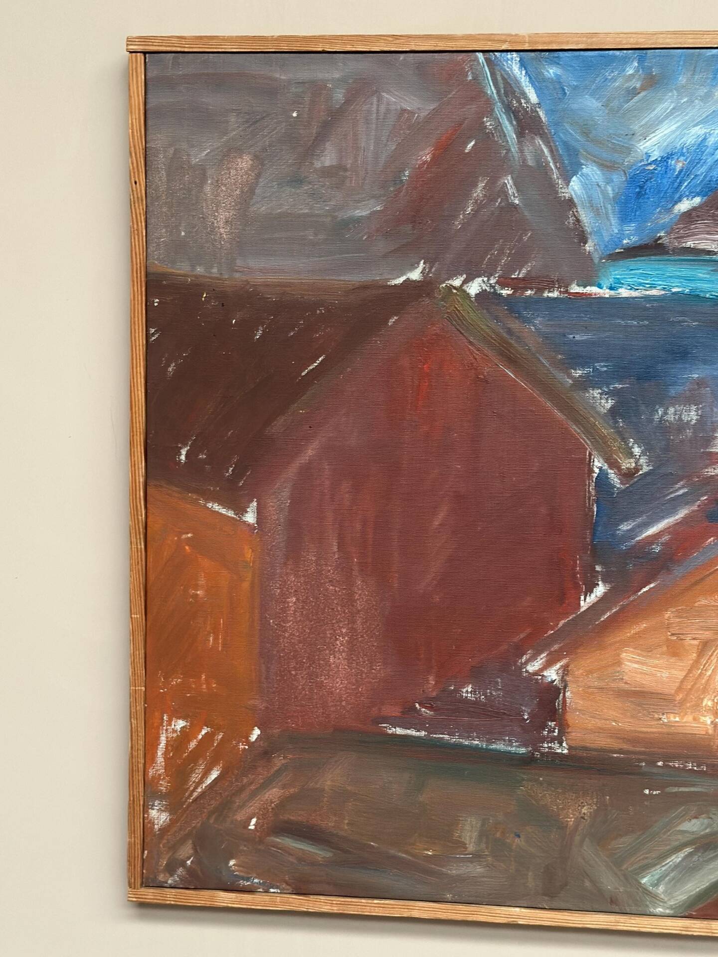 Swedish Oil on Canvas – “Bodar, Lofoten” by Vivianne Larsson – Vintage