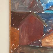 Swedish Oil on Canvas – “Bodar, Lofoten” by Vivianne Larsson – Vintage