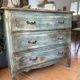 Antique commode with a patina in the Tuscan technique.