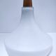 Suspension verre opalin et bois design années 70