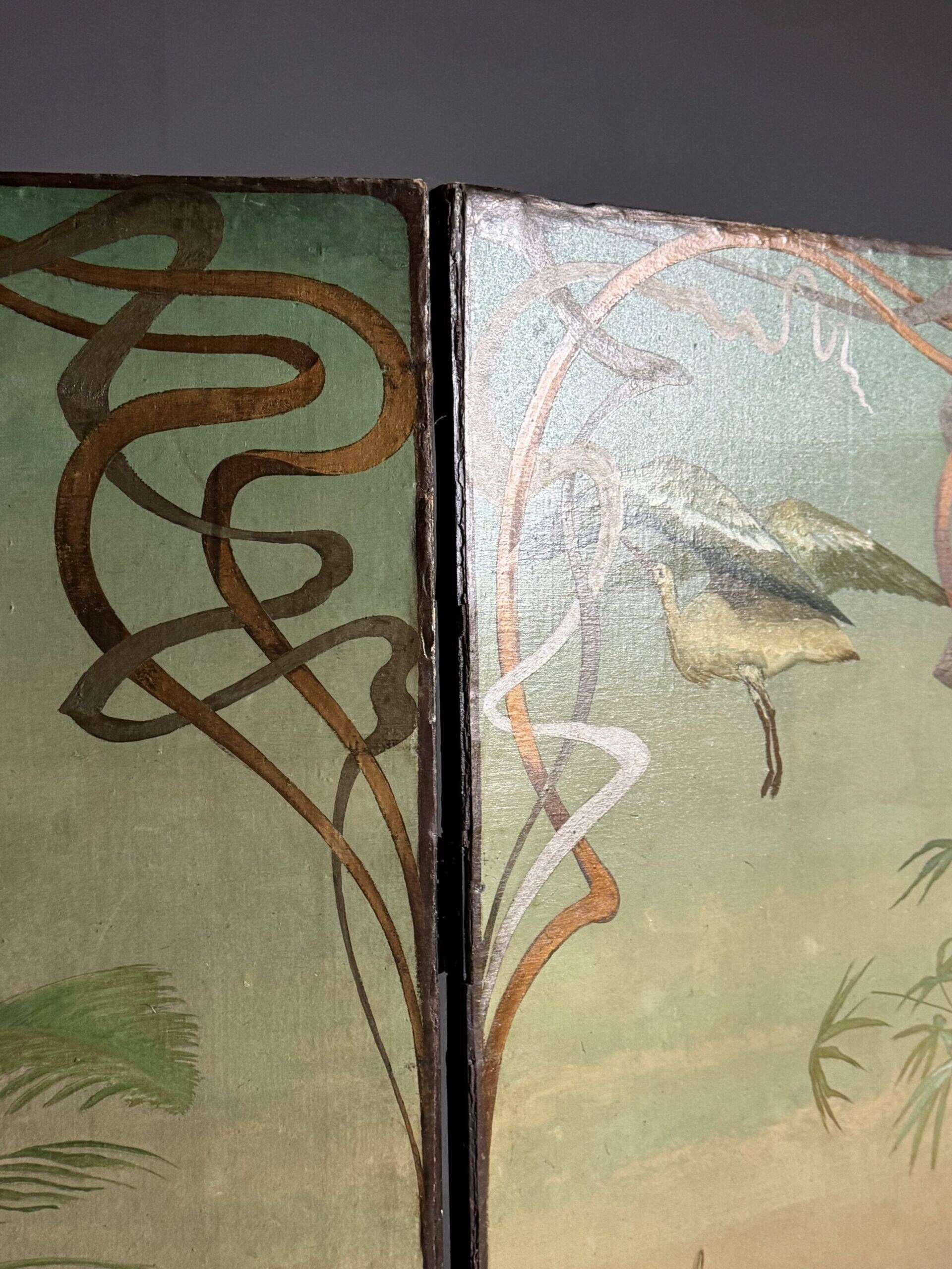 Art nouveau antique room divider