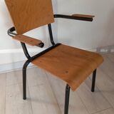 Pair of tubular metal armchairs 1954