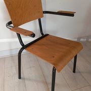 Pair of tubular metal armchairs 1954