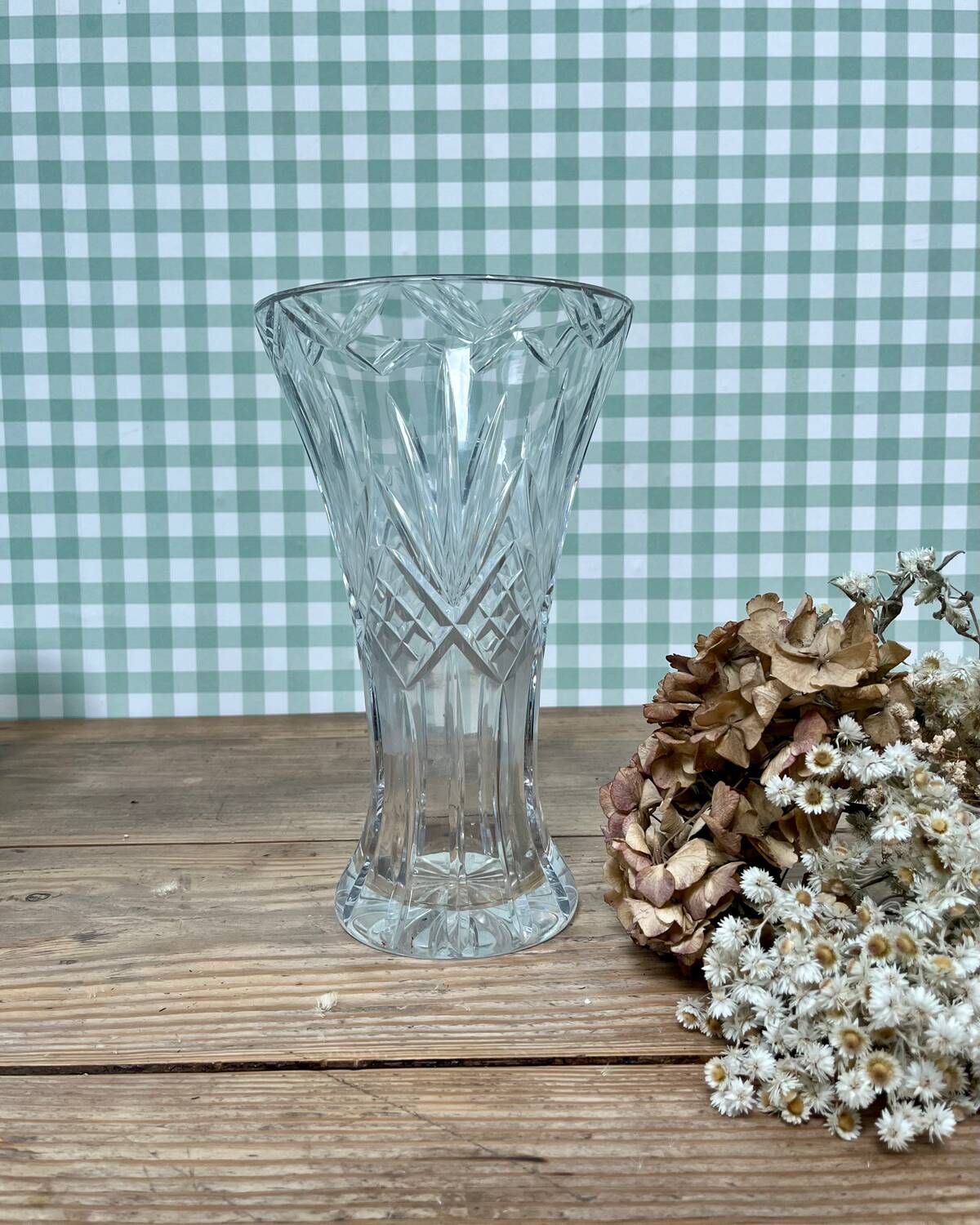 70s crystal vase