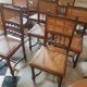 Set of 7 chairs canned XIX style Henry II