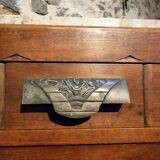 French Art Deco walnut sideboard with marble top (1920s)