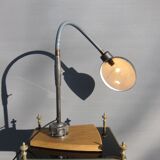 Lamp Ahder oak trapezoid pedestal