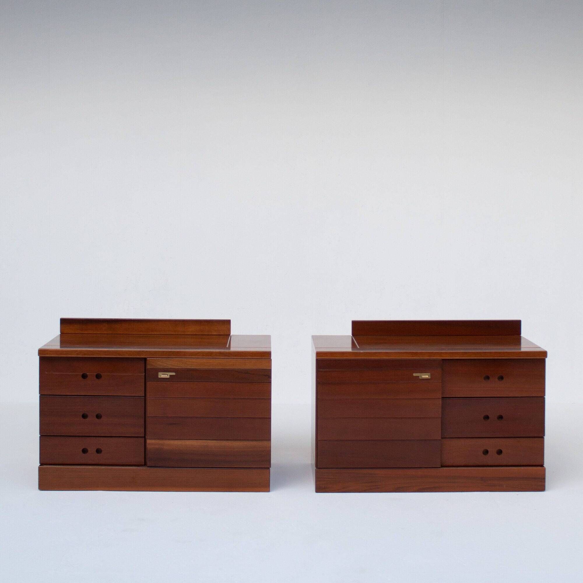 Set of two Italian mid-century wooden nightstands