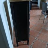 Chiffonnier en bois peint en noir