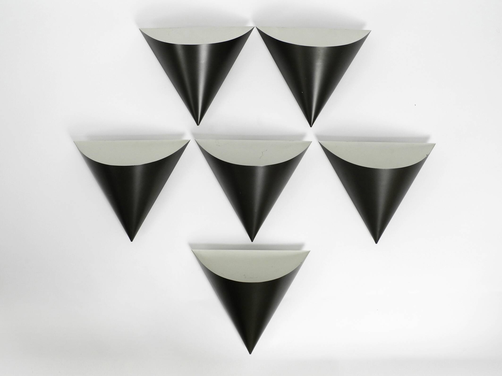 Set of six very rare large 1970s metal wall lights by Staff | Model 2020/21