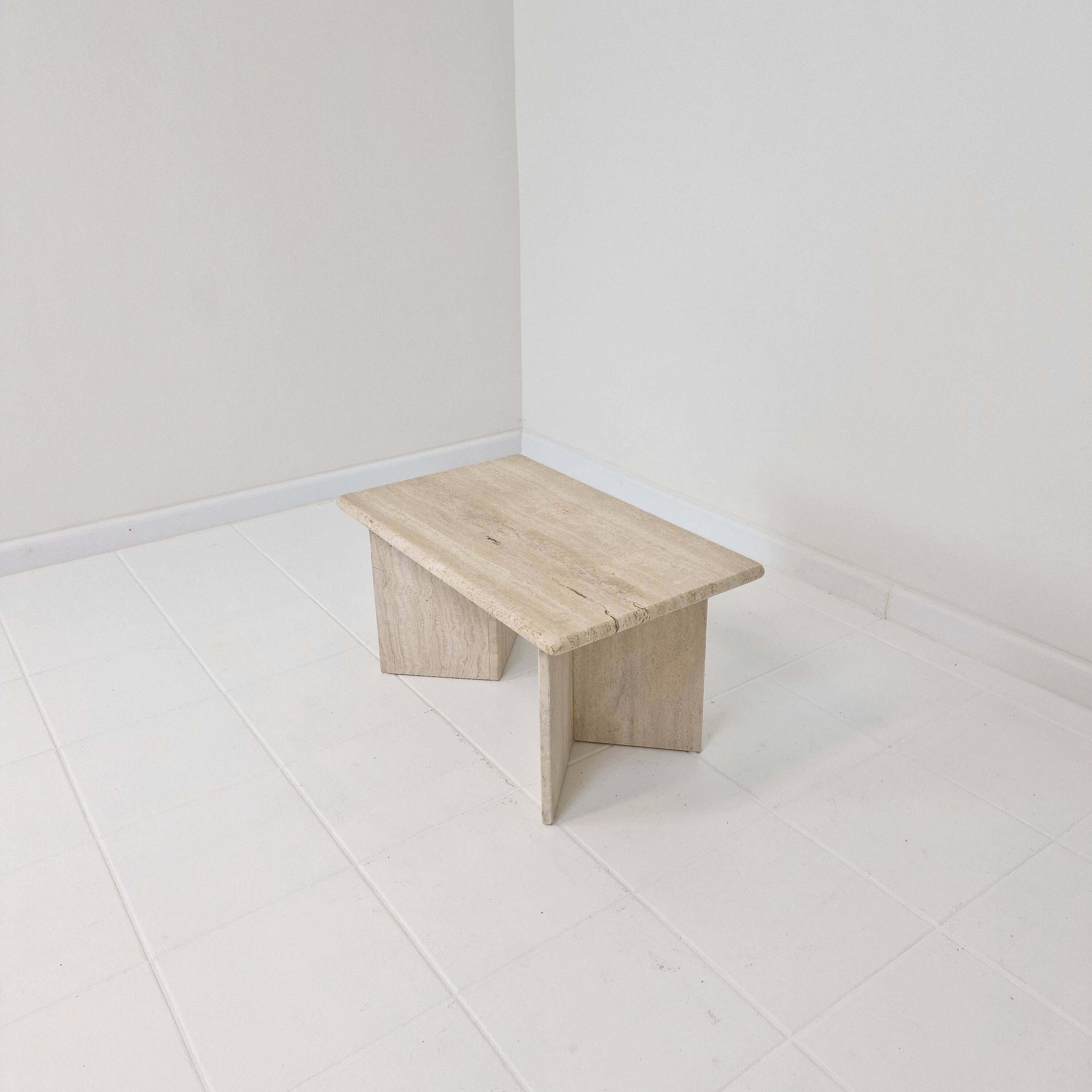 Rectangle Travertine Coffee or Side Table, Italy 1980s