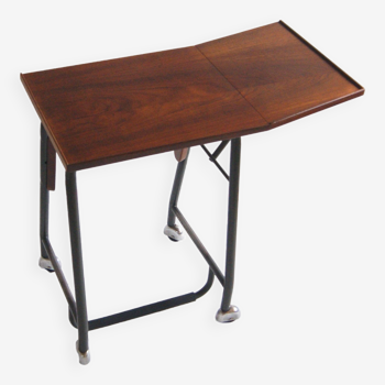 Table de chariot de bureau de machine à écrire en bois de teck vintage - Conception de bureau du milieu du siècle. Danemark années 1960
