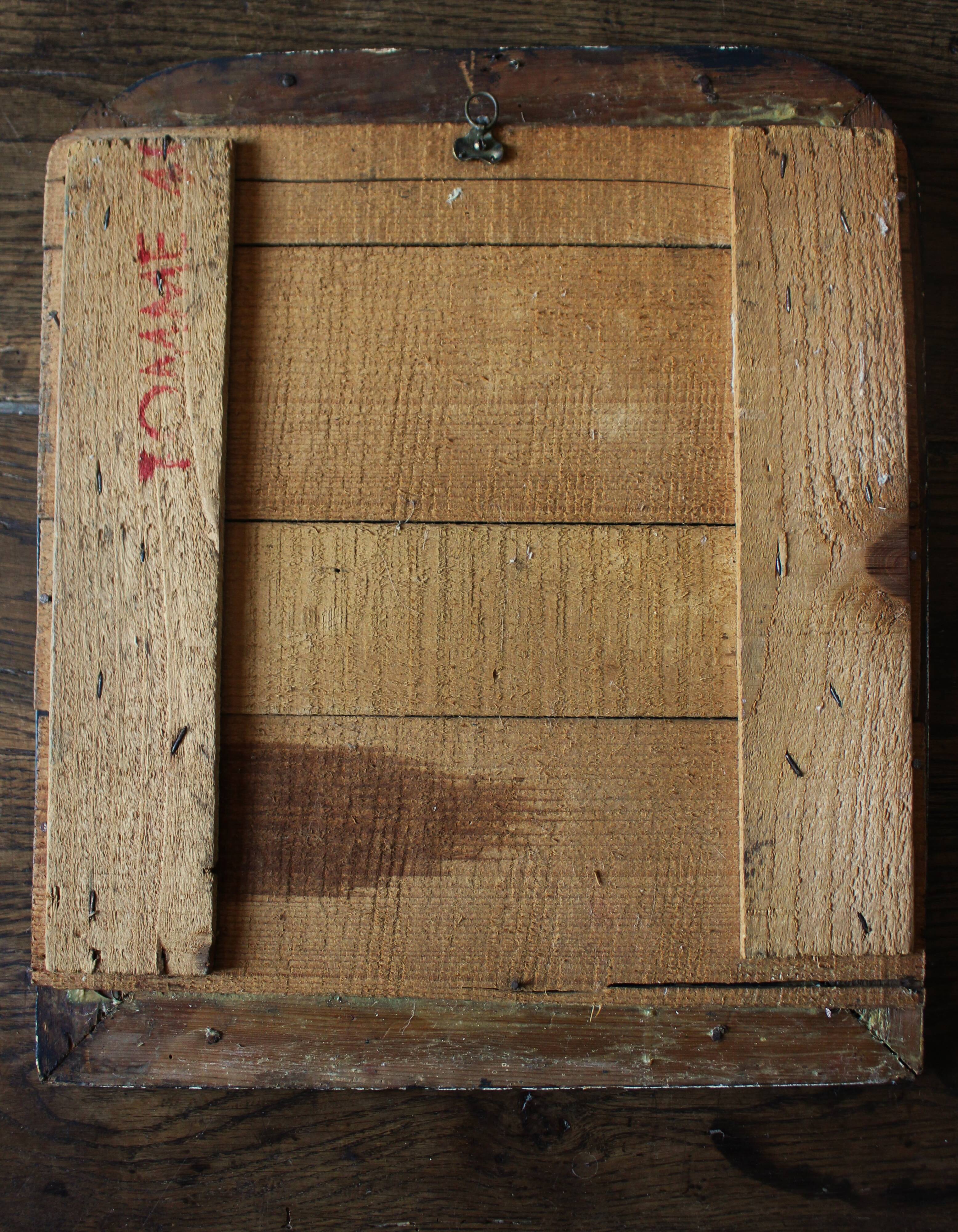 Antique Louis Philippe mirror in black and brown.