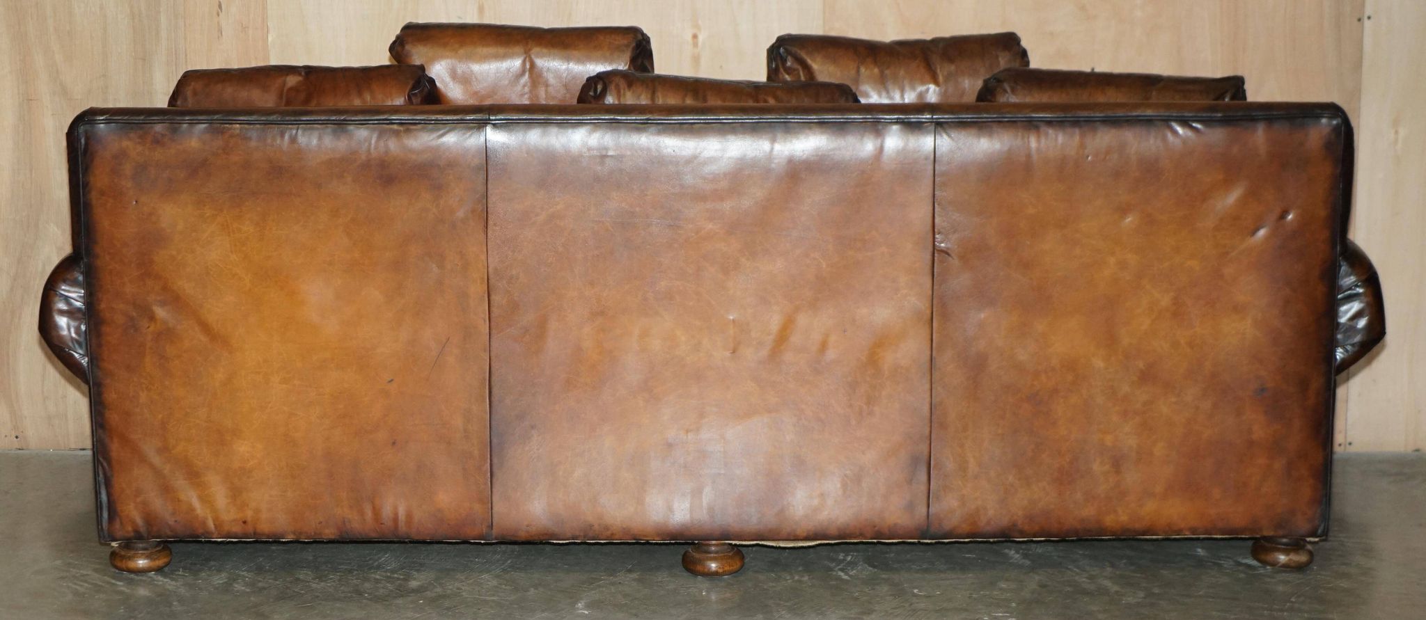 Pair of Ralph Lauren Jamaica club sofas restored in leather.