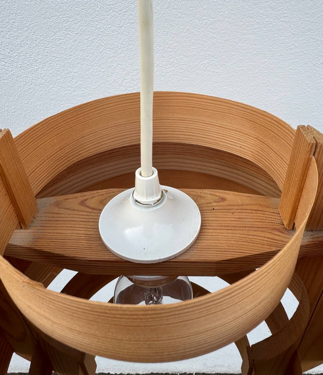 Hans Agne Jakobsson wooden pendant light, 1960s
