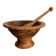 Old wooden mortar and pestle