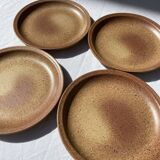 4 assiettes à dessert en grès de Bourgogne