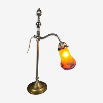 Table lamp tulip glass Muller Frères, adjustable gooseneck 56 cm SB