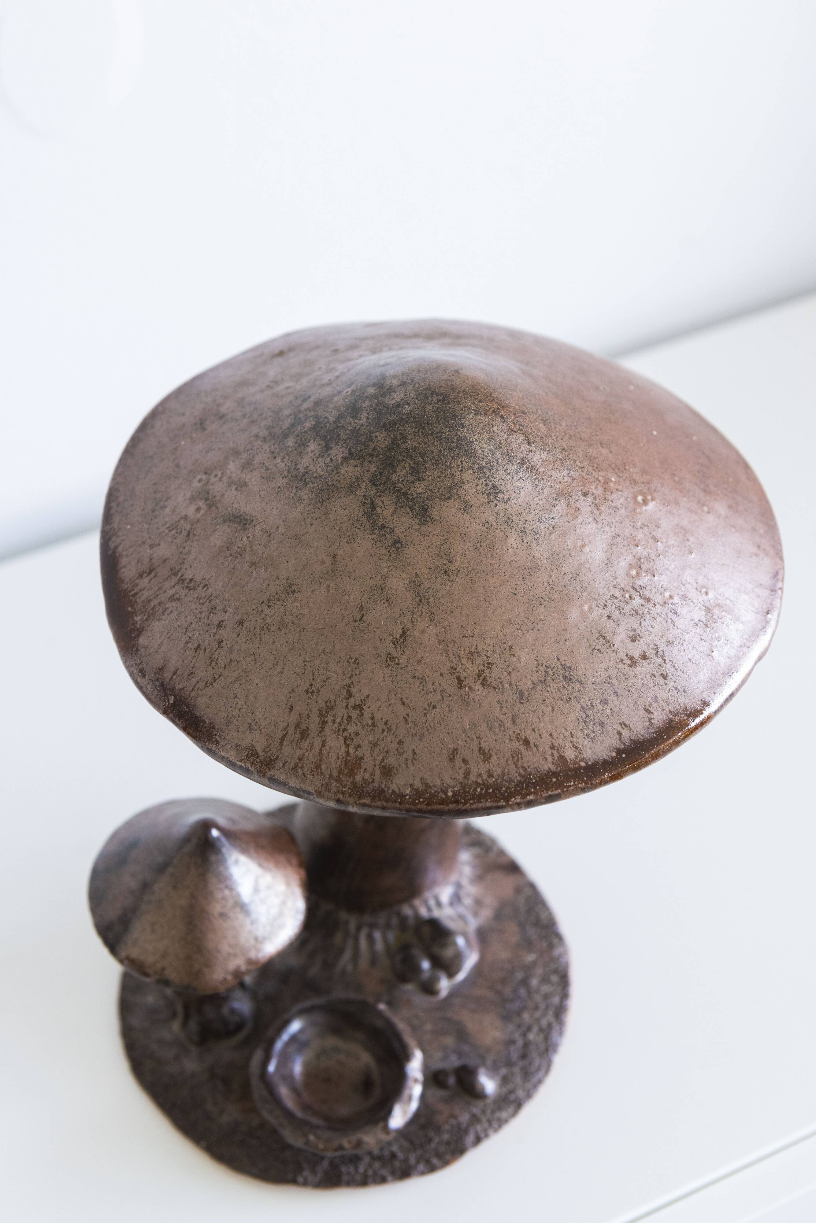 Lampe céramique champignons années 70