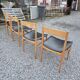 4 Scandinavian beech chairs from the 1960s.