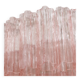 Mid Modern Italian Pink Murano Glass Cascading Suspension Lamp with Brass Frame