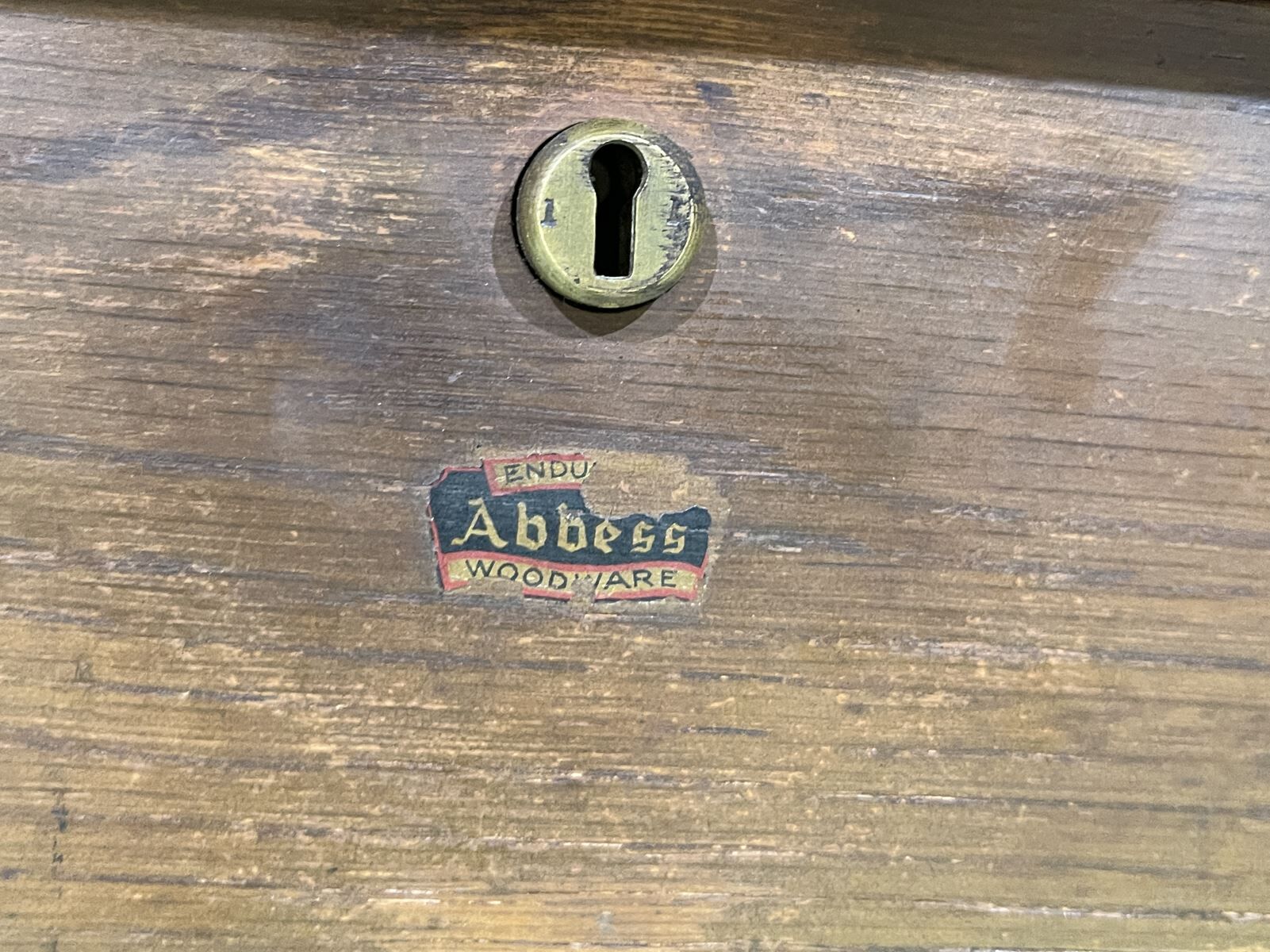 60s English flat desk in oak