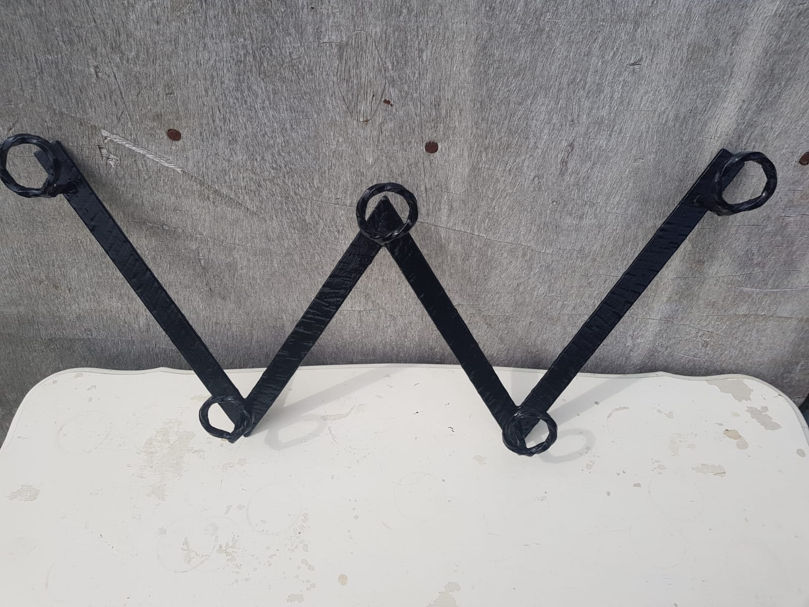 Wall coat door forged black 5 patères vintage decoration