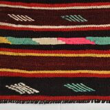 5x9 Wine Red Vintage Kilim Area Rug, 143x275Cm